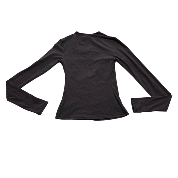 SKIMS FITS EVERYBODY LONG SLEEVE TSHIRT Top Shirt Onyx Black XSmall NWT - Picture 4 of 6